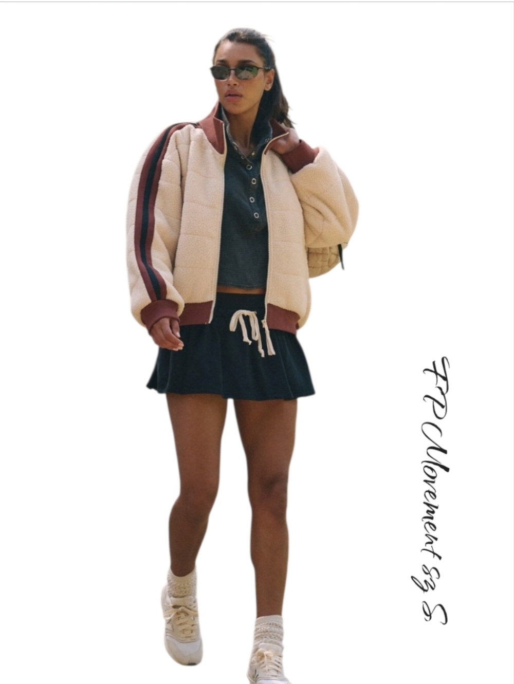 NWOT Free People Tan/brown Fleece Sherpa Scrunchy Pipa Jacket Sz S